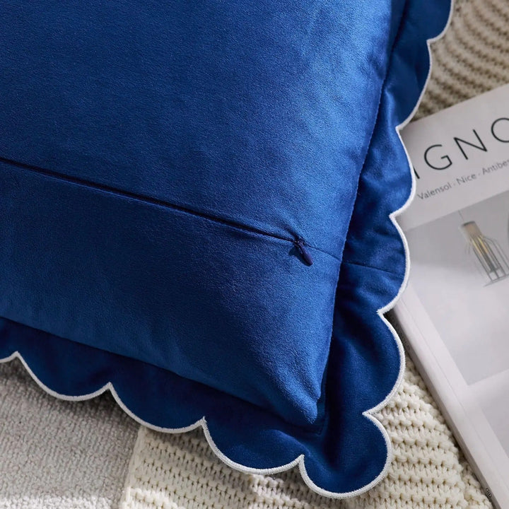 Scalloped Velvet Accent Pillow