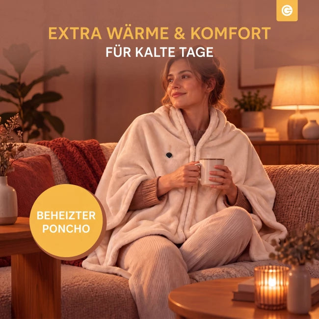 USB-Wärmeponcho aus weichem Fleece