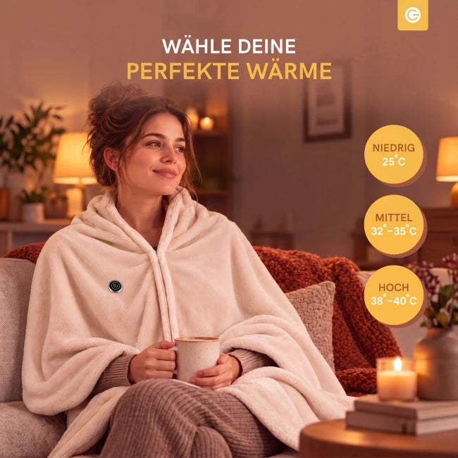 USB-Wärmeponcho aus weichem Fleece