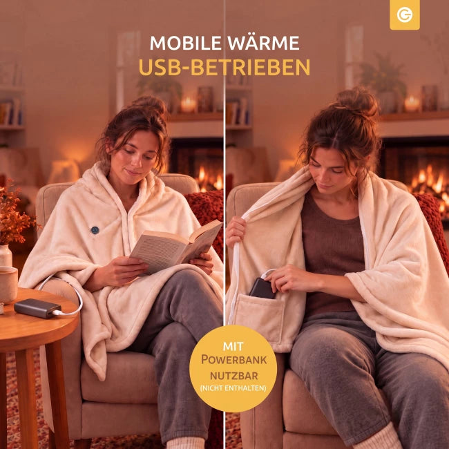 USB-Wärmeponcho aus weichem Fleece