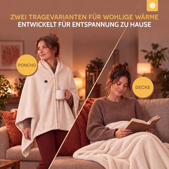 USB-Wärmeponcho aus weichem Fleece