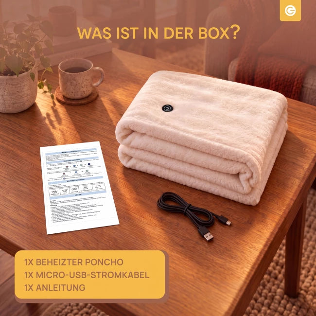 USB-Wärmeponcho aus weichem Fleece