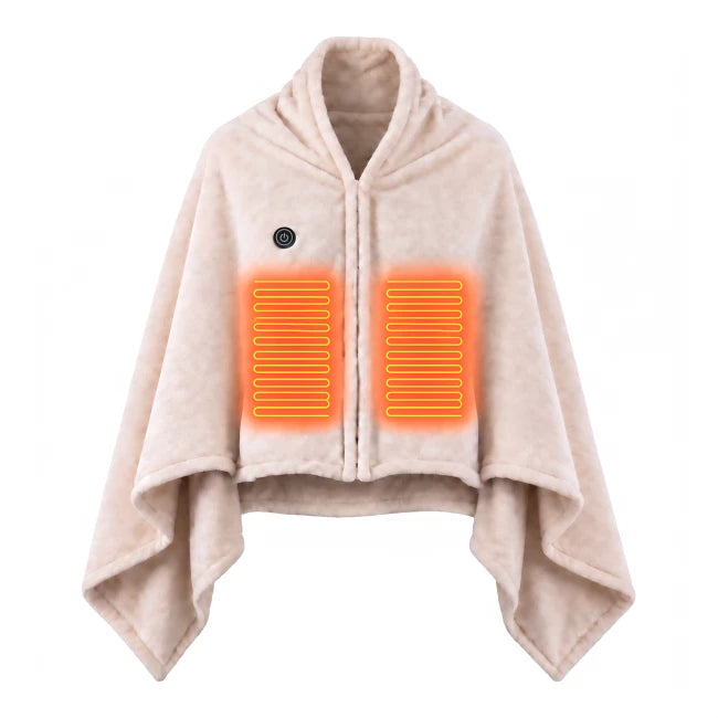 USB-Wärmeponcho aus weichem Fleece