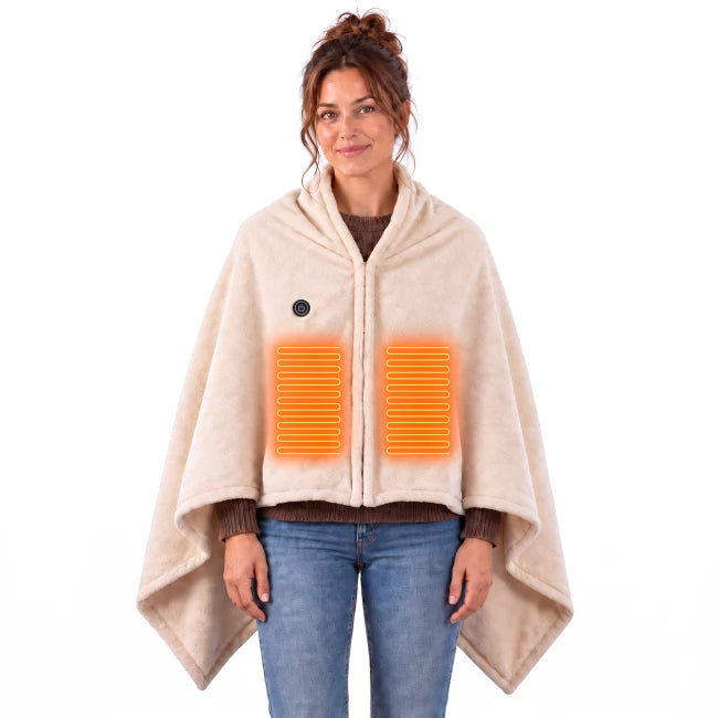 USB-Wärmeponcho aus weichem Fleece