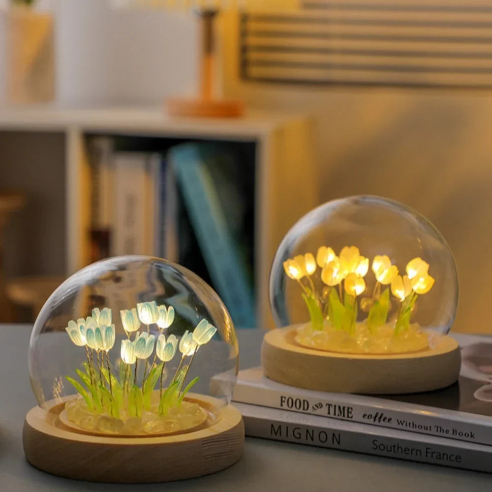 Tulpenlampe im Glas