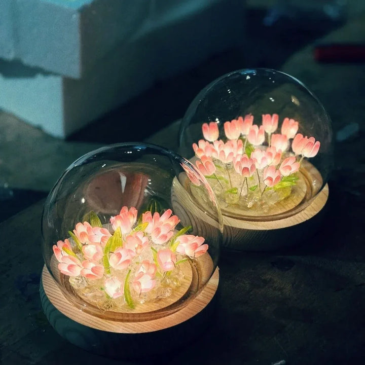 Tulpenlampe im Glas