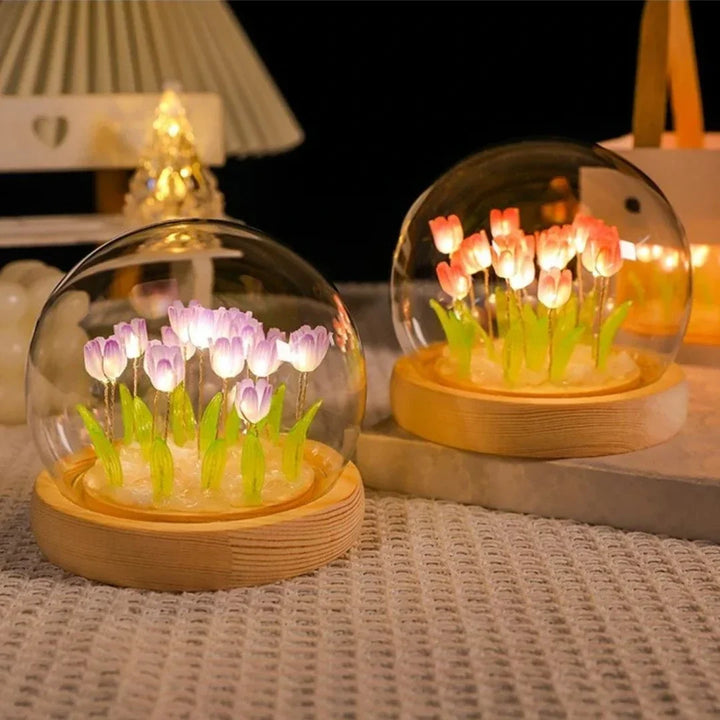 Tulpenlampe im Glas