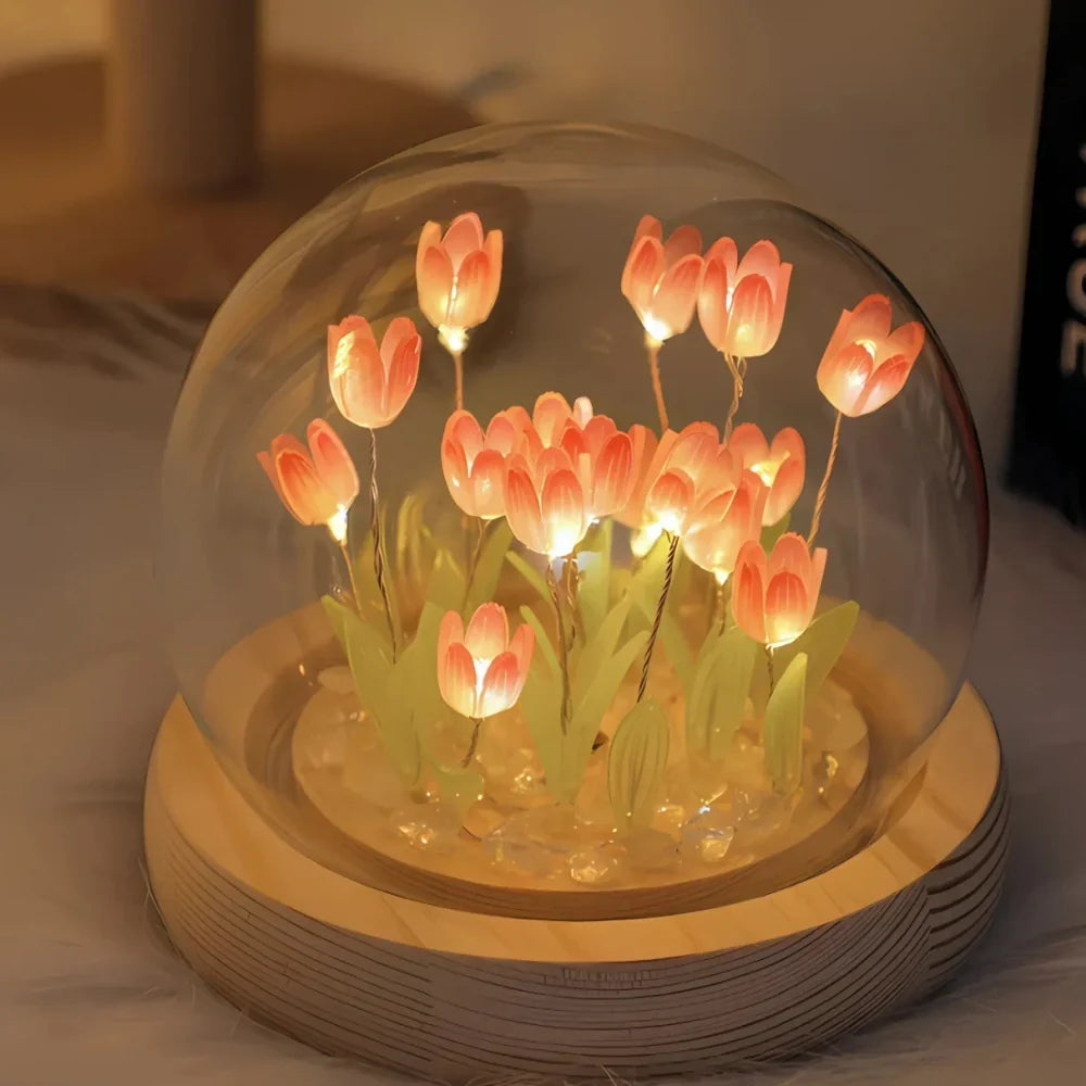 Tulpenlampe im Glas
