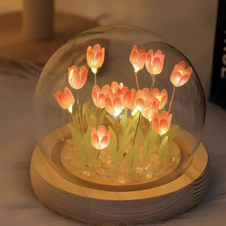 Tulpenlampe im Glas