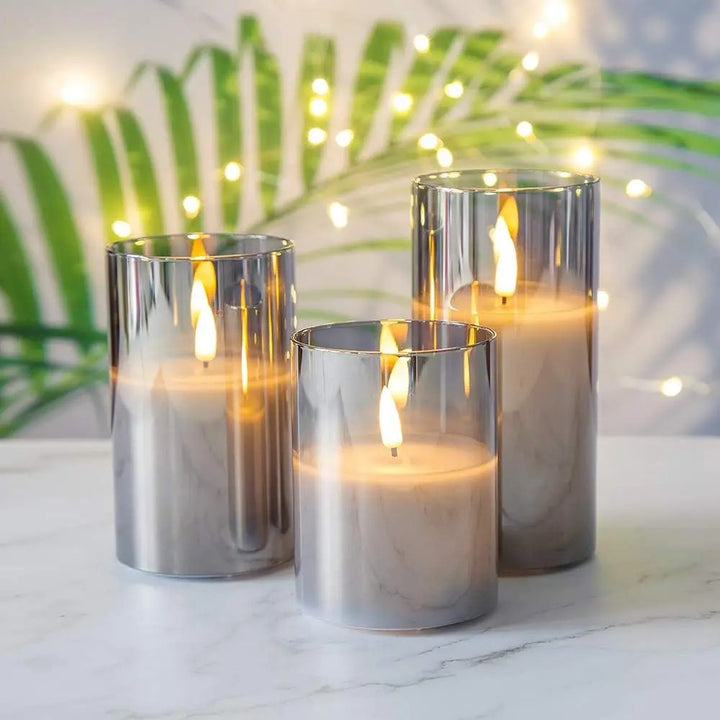 LED-Stabkerzen mit Flammeneffekt – 3er-Set