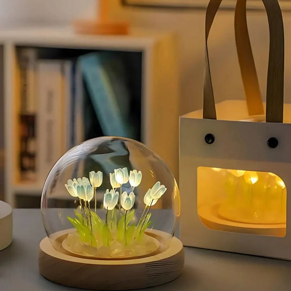 Tulpenlampe im Glas