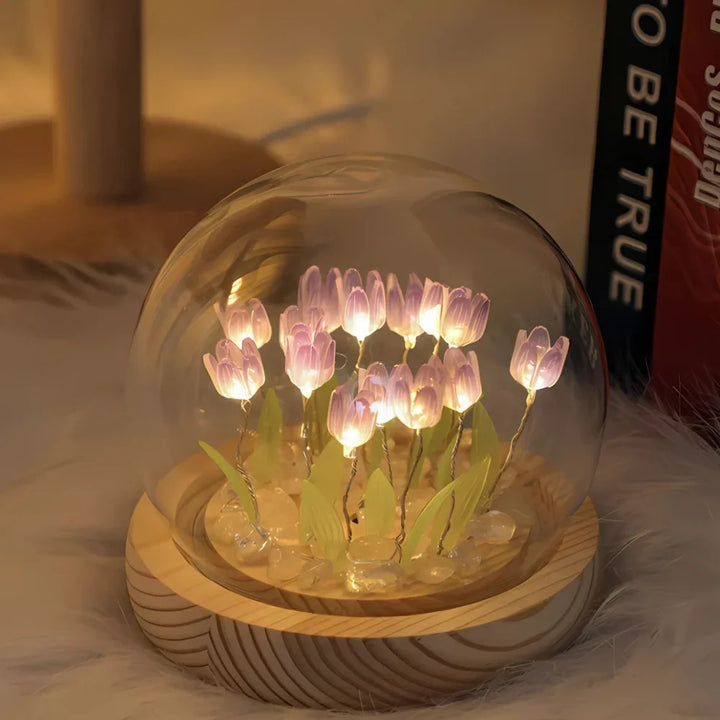 Tulpenlampe im Glas