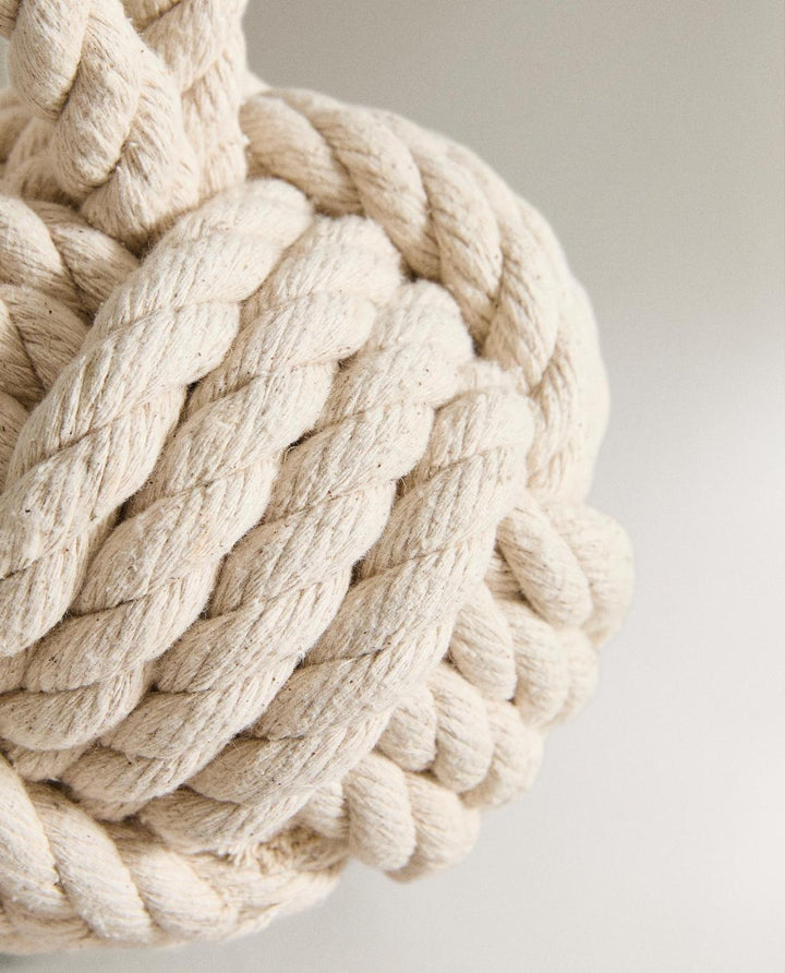 Geflochtener Knoten-Türstopper - Beige