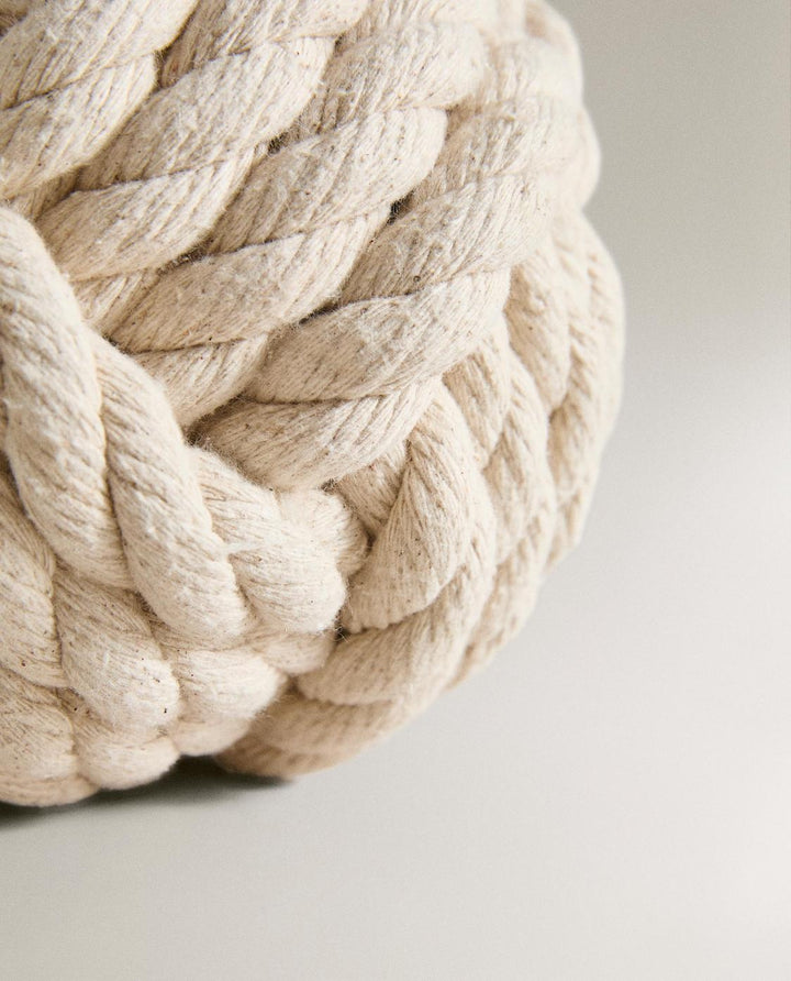 Geflochtener Knoten-Türstopper - Beige