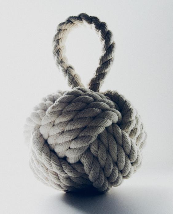 Geflochtener Knoten-Türstopper - Beige
