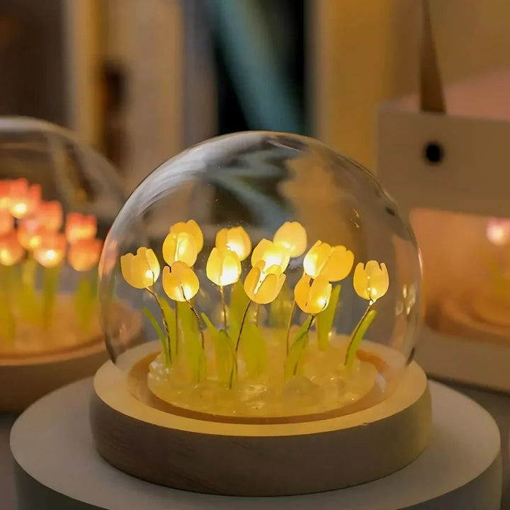 Tulpenlampe im Glas