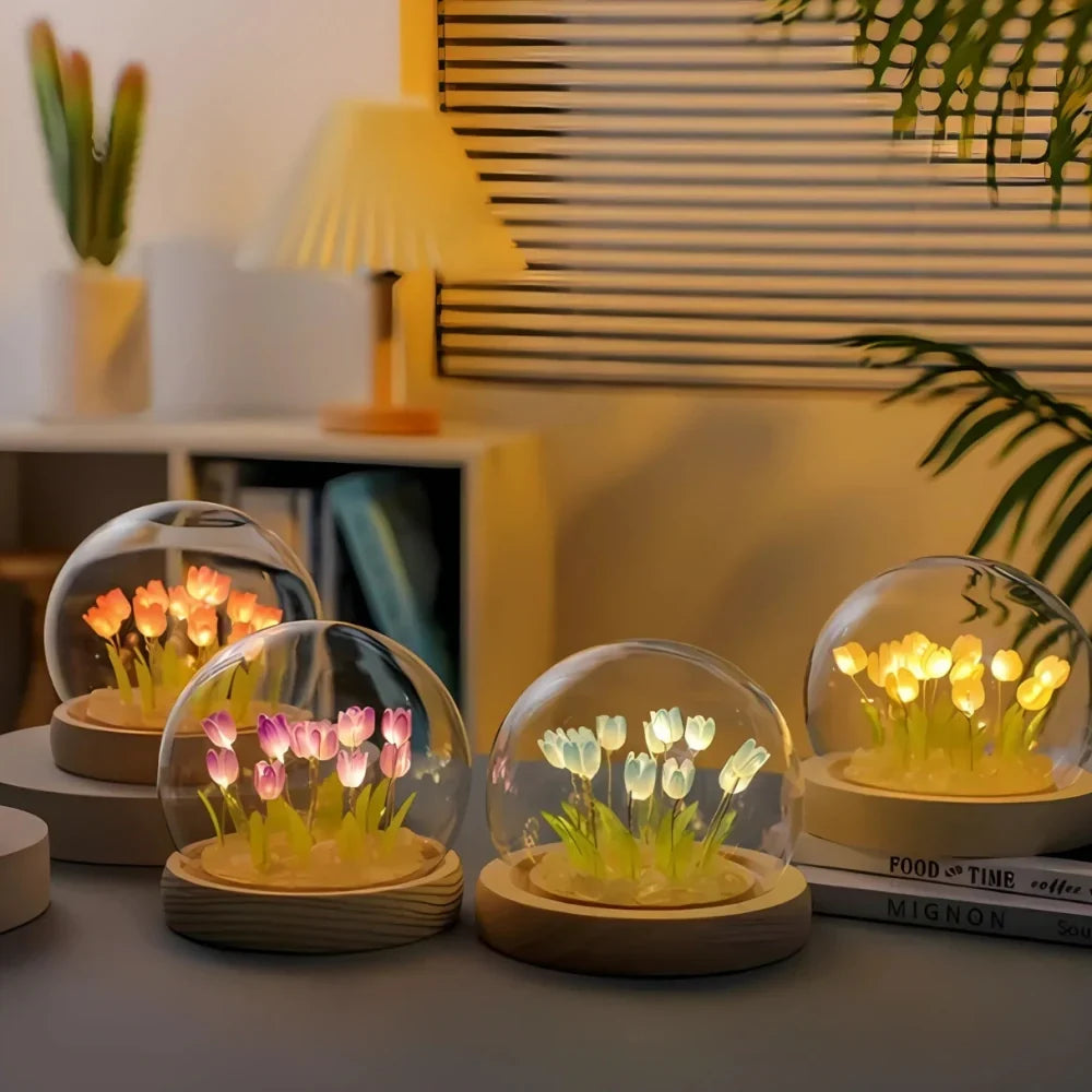 Tulpenlampe im Glas