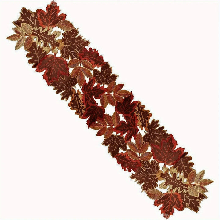 Embroidered Maple Leaf Table Runner