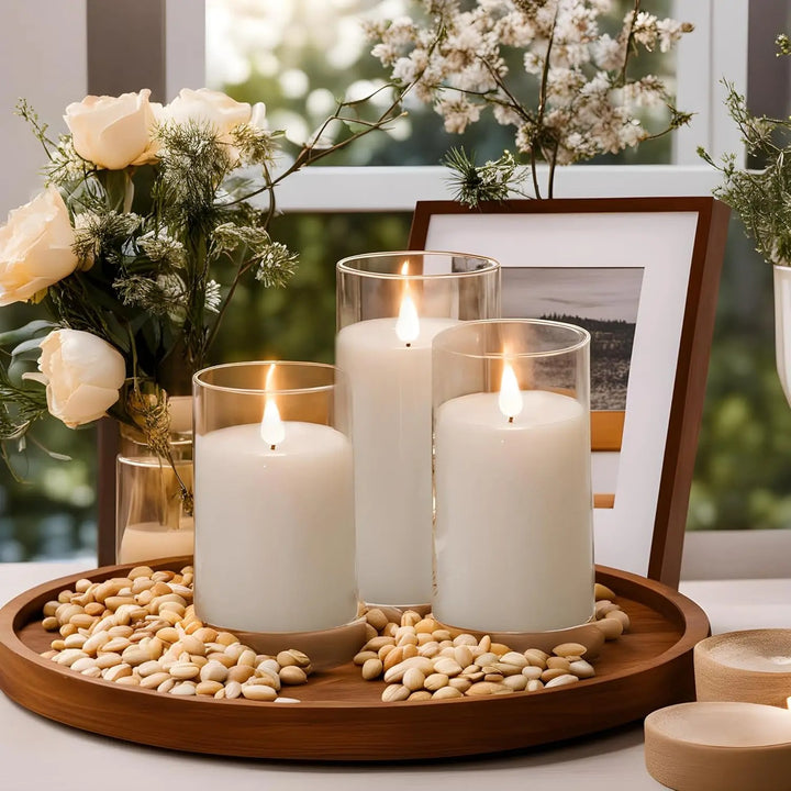 LED-Stabkerzen mit Flammeneffekt – 3er-Set