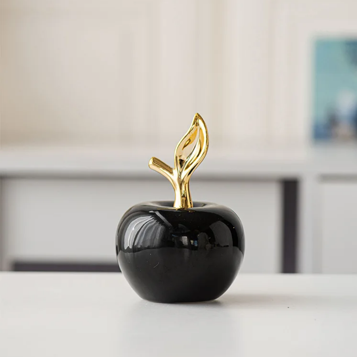 Golden Apfel – Keramik Skulptur
