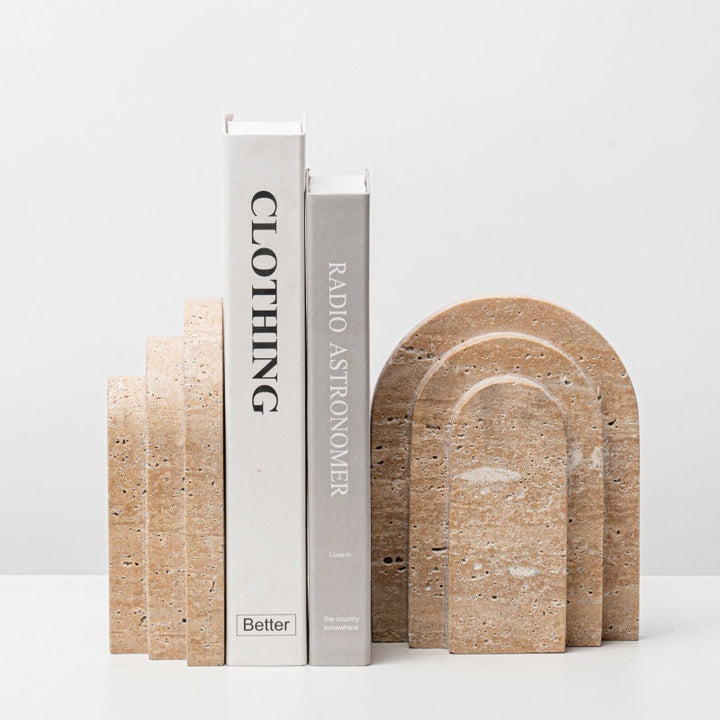 Stublute: Marmor-Geometrie Buchstützen