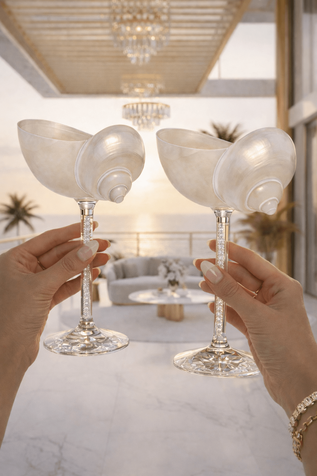 Seashell Enchanté Cup™️ Set aus 2 Kristallgläsern