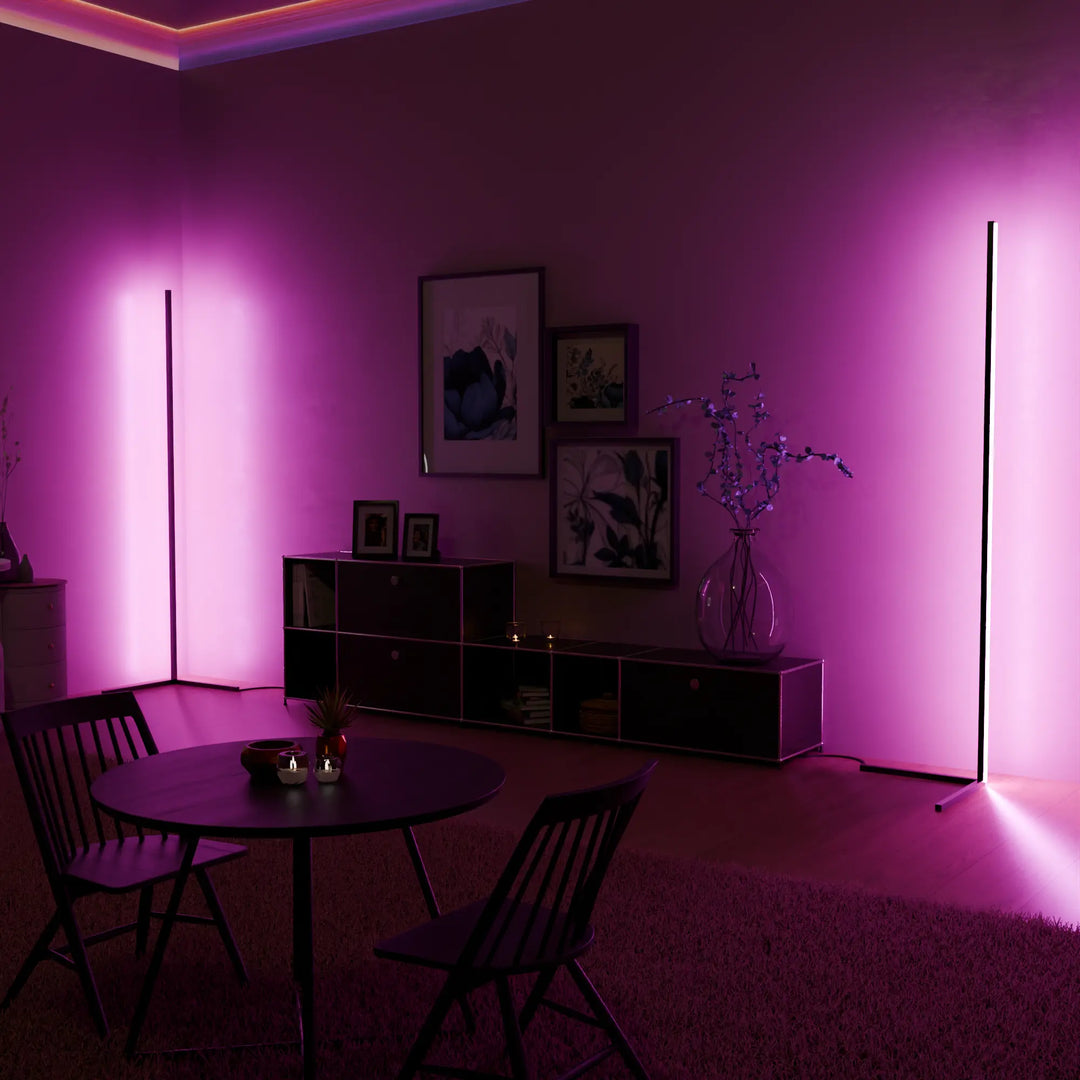 Moderne RGB Stehlampe | Ambient LED Eckleuchte