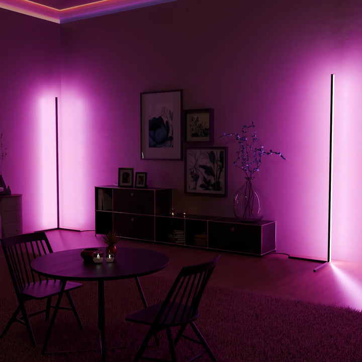 Moderne RGB Stehlampe | Ambient LED Eckleuchte