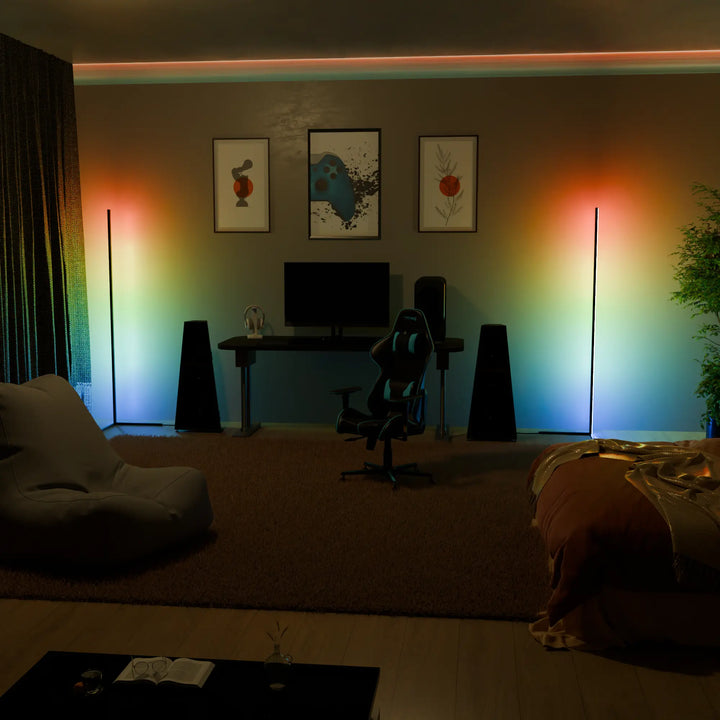 Moderne RGB Stehlampe | Ambient LED Eckleuchte
