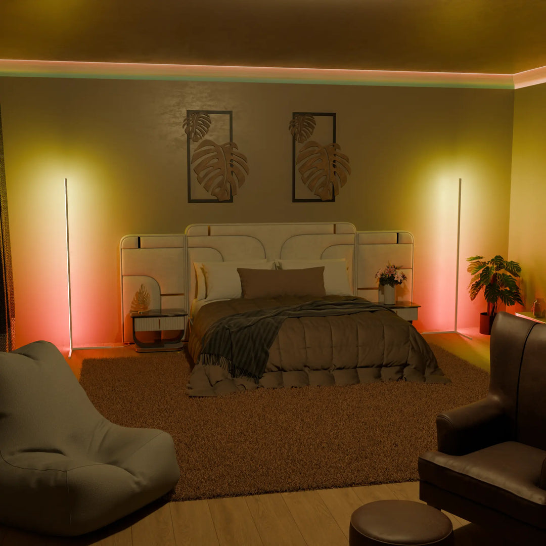 Moderne RGB Stehlampe | Ambient LED Eckleuchte