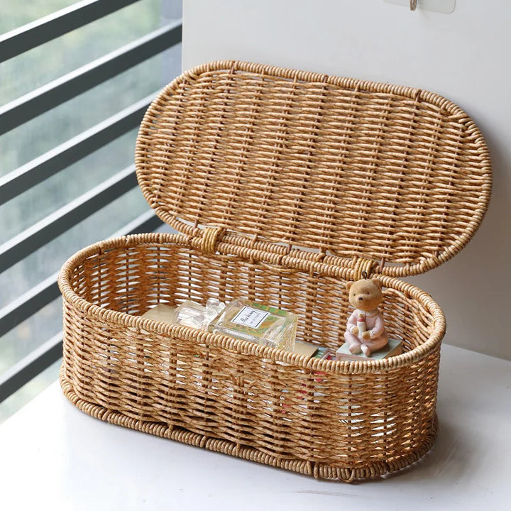 Boho Weidenkorb – Aufbewahrungskorb