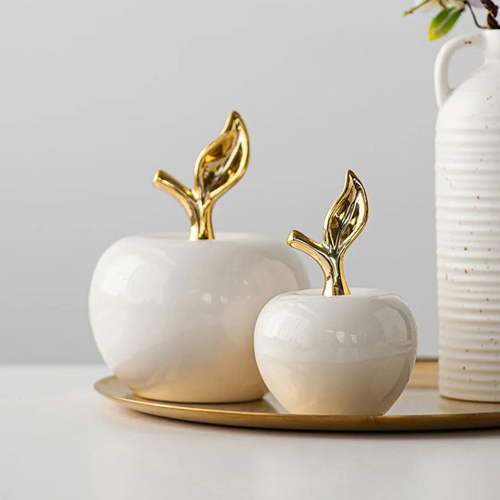 Golden Apfel – Keramik Skulptur