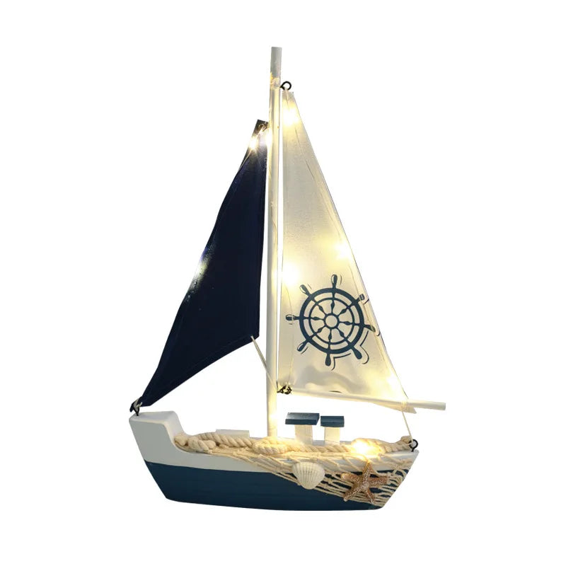 Coastal Glow – Dekoratives Holzboot mit LED-Licht