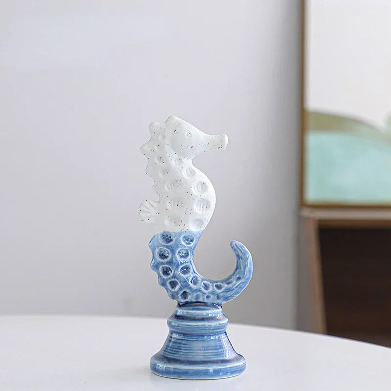 Azure Knight – Cavalluccio marino scultoreo in resina