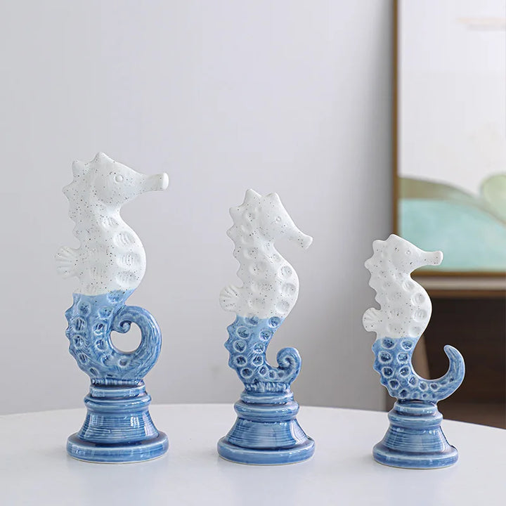 Azure Knight – Cavalluccio marino scultoreo in resina