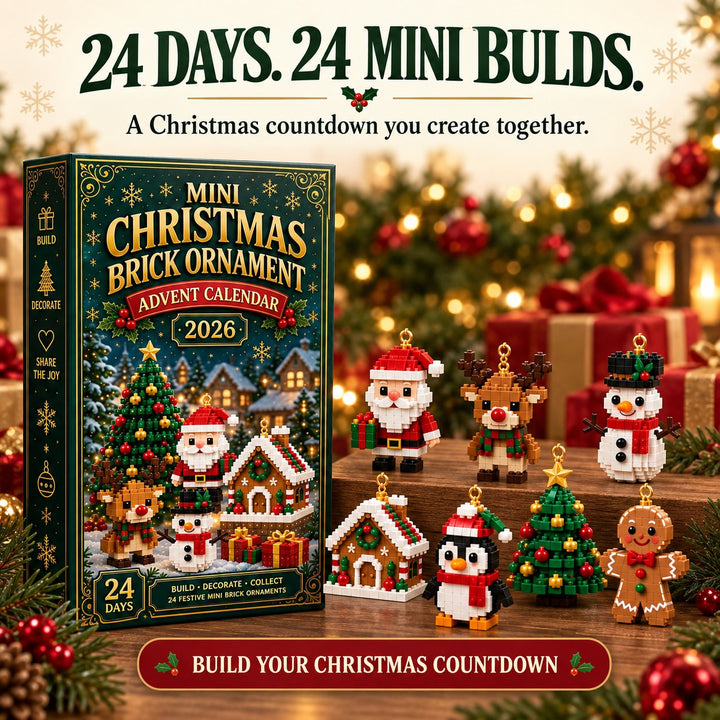 ⏳ Last day to save 49% – 🎄 24-Day Mini Christmas Ornament Advent Calendar | 24 unique festive buildable designs with hanging loops—perfect for decorating Christmas trees. wreaths. and holiday displays 🧱