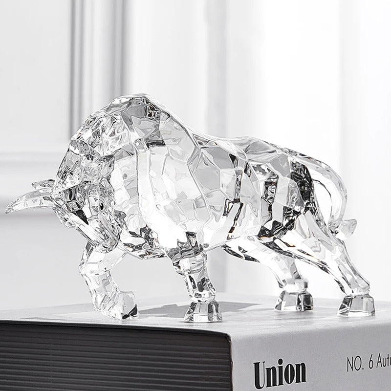 Golden Crystal Bull Figurine