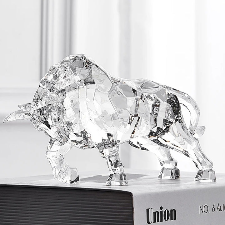 Golden Crystal Bull Figurine