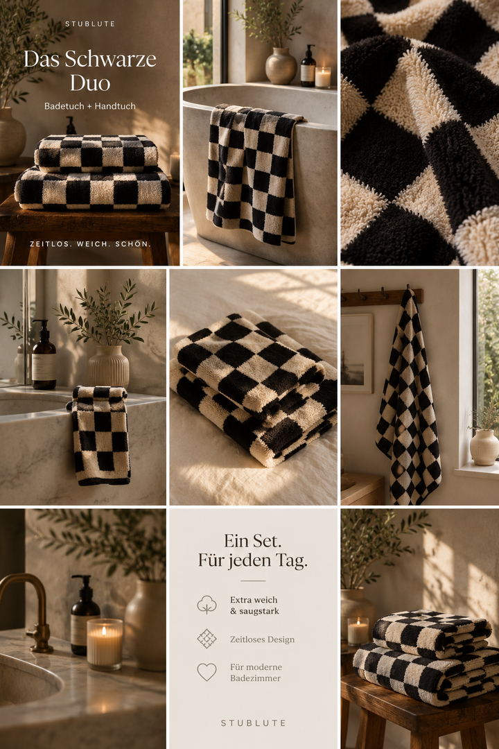 Checkerboard Handtücher – Das Schwarze Duo