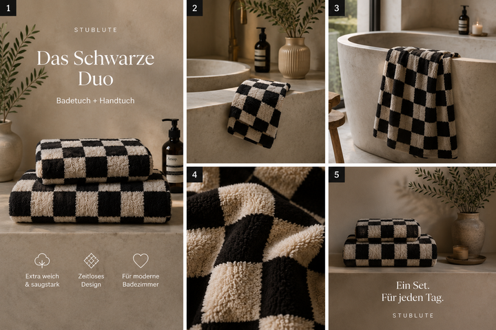 Checkerboard Handtücher – Das Schwarze Duo