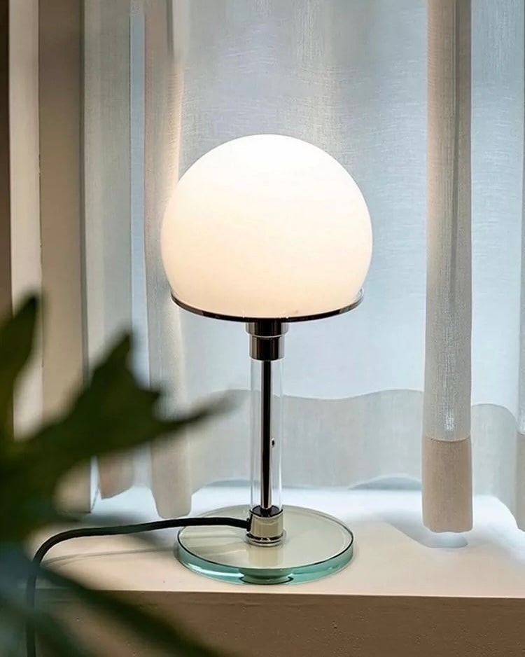 Lampada da tavolo a fungo cromata