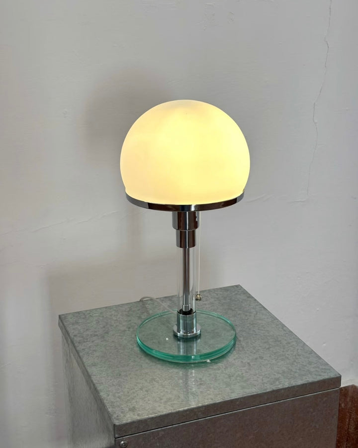 Lampada da tavolo a fungo cromata