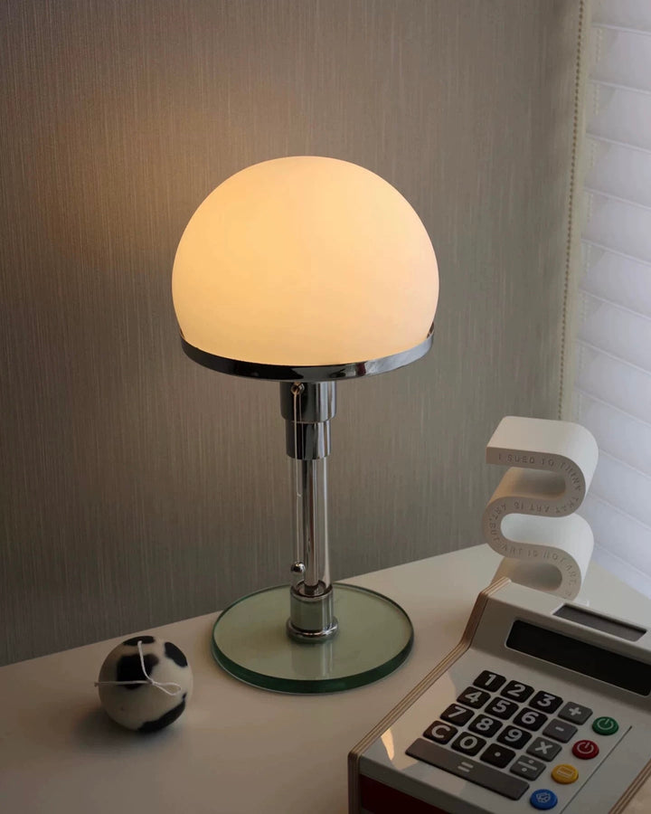 Lampada da tavolo a fungo cromata
