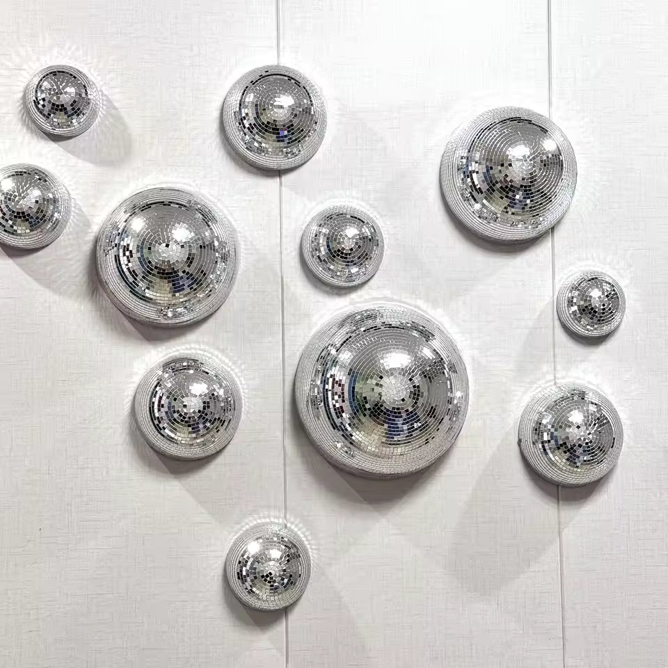 Decorazione da parete con specchio da discoteca – Argento