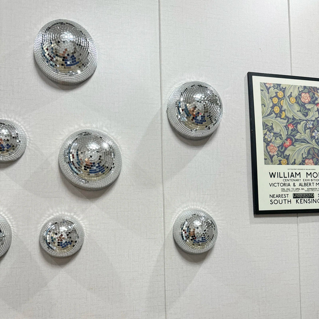 Decorazione da parete con specchio da discoteca – Argento