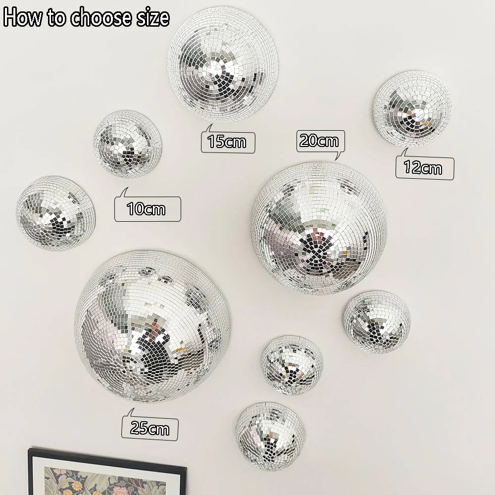 Decorazione da parete con specchio da discoteca – Argento