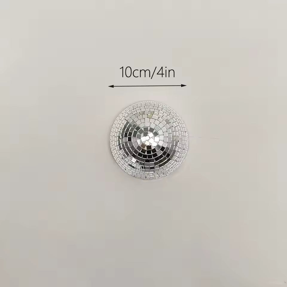 Decorazione da parete con specchio da discoteca – Argento