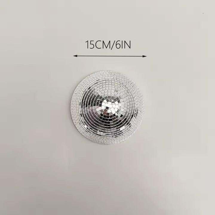 Decorazione da parete con specchio da discoteca – Argento