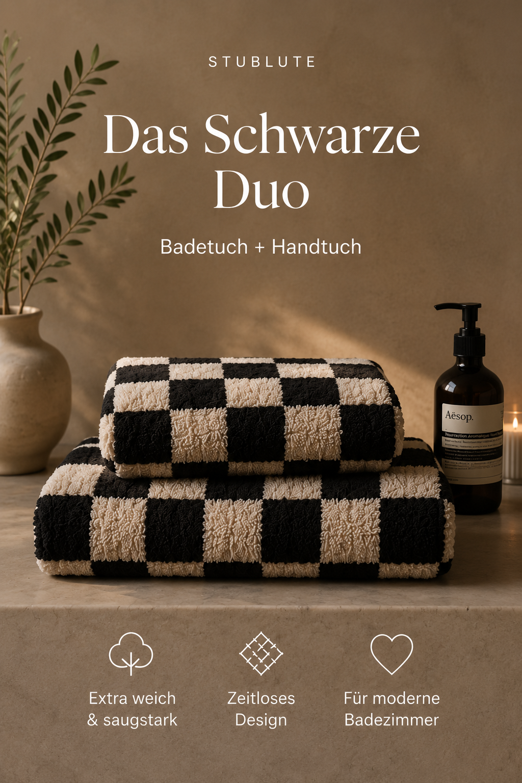 Checkerboard Handtücher – Das Schwarze Duo