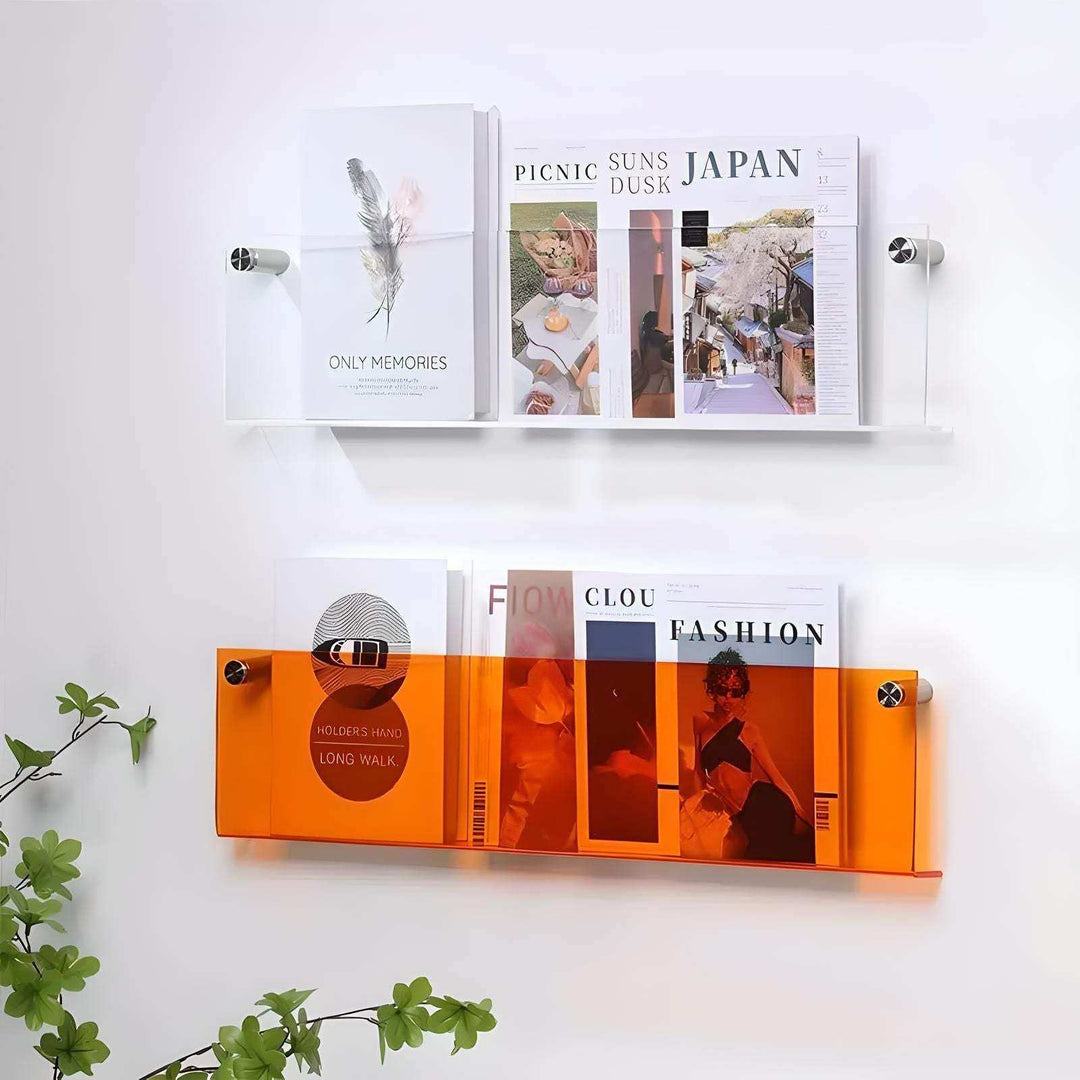 Schwebender Acryl Magazinhalter